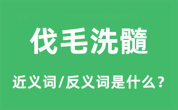 伐毛洗髓的近義詞和反義詞是什么,伐毛洗髓是什么意思