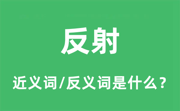 反射的近義詞和反義詞是什么,反射是什么意思