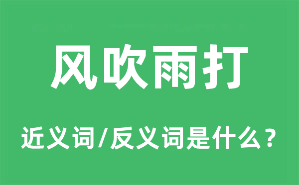 風吹雨打的近義詞和反義詞是什么,風吹雨打是什么意思