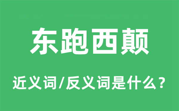 東跑西顛的近義詞和反義詞是什么,東跑西顛是什么意思
