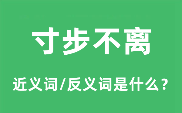 寸步不離的近義詞和反義詞是什么,寸步不離是什么意思