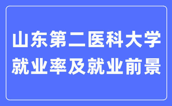山東第二醫(yī)科大學(xué)就業(yè)率及就業(yè)前景怎么樣,好就業(yè)嗎？