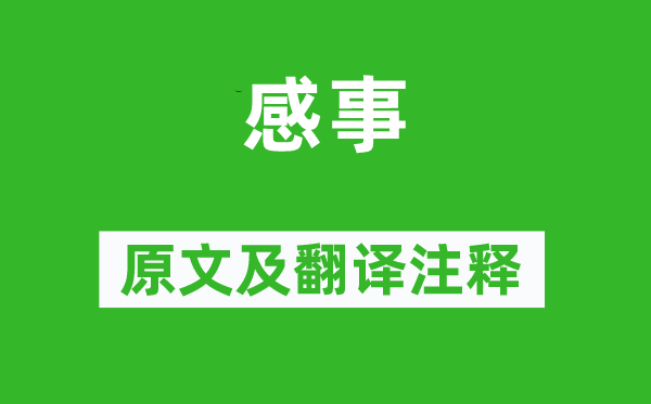 陳與義《感事》原文及翻譯注釋,詩(shī)意解釋