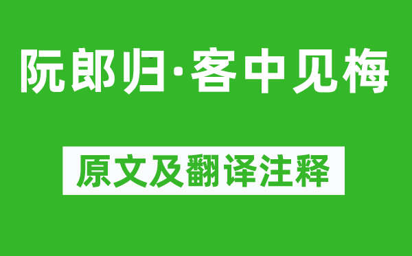 趙長卿《阮郎歸·客中見梅》原文及翻譯注釋,詩意解釋