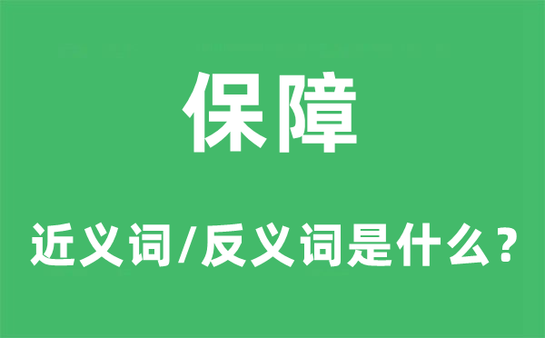 保障的近義詞和反義詞是什么,保障是什么意思