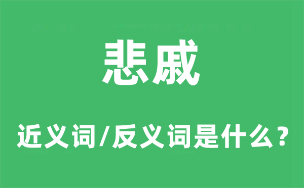 悲戚的近義詞和反義詞是什么,悲戚是什么意思
