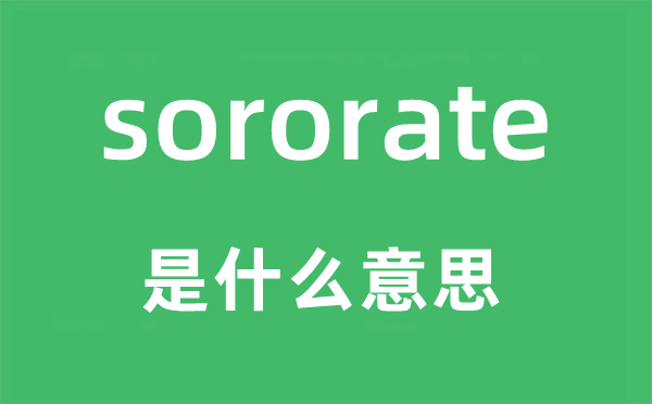 sororate是什么意思,sororate怎么讀,中文翻譯是什么