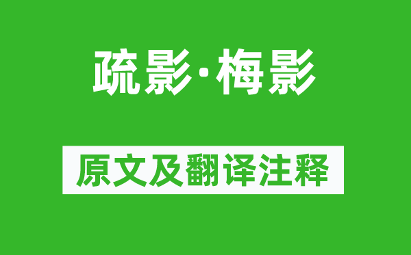 張炎《疏影·梅影》原文及翻譯注釋,詩意解釋