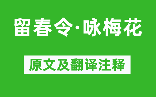史達祖《留春令·詠梅花》原文及翻譯注釋,詩意解釋