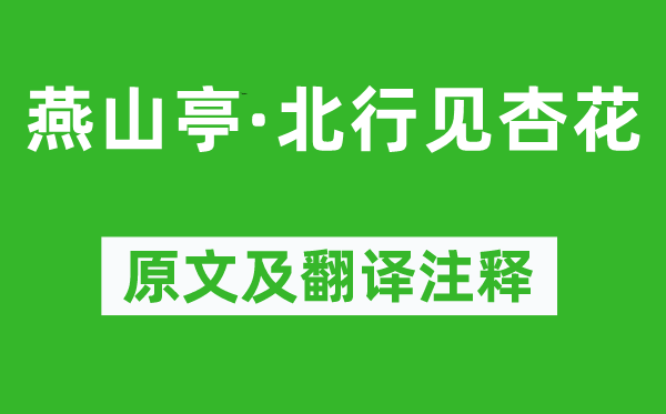 趙佶《燕山亭·北行見杏花》原文及翻譯注釋,詩(shī)意解釋