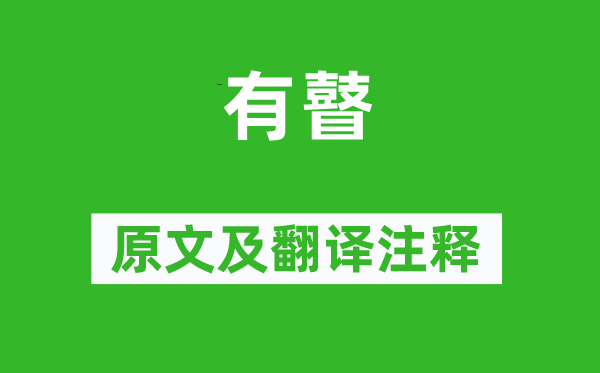 詩經·周頌《有瞽》原文及翻譯注釋,詩意解釋