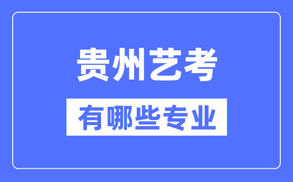 貴州藝考有哪些專業,貴州藝術統考選什么專業？