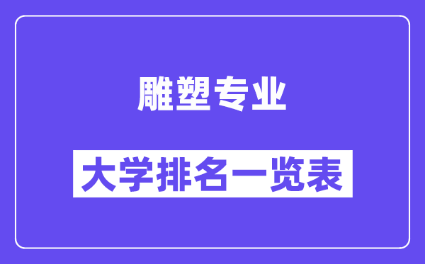 全國雕塑專業大學排名一覽表（最新排行榜）
