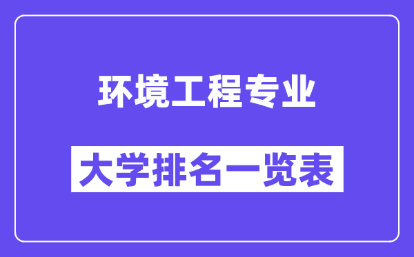 全國環境工程專業大學排名一覽表（最新排行榜）