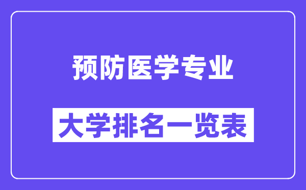 全國預防醫學專業大學排名一覽表（最新排行榜）