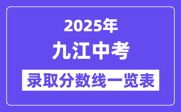 2025年九江中考各高中錄取分?jǐn)?shù)線一覽表