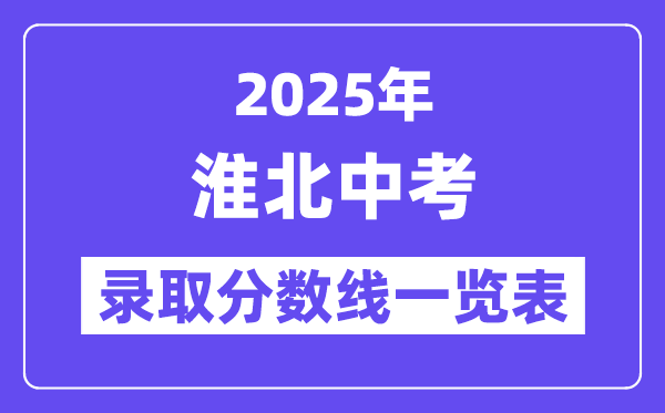 2025年淮北中考各高中錄取分?jǐn)?shù)線一覽表