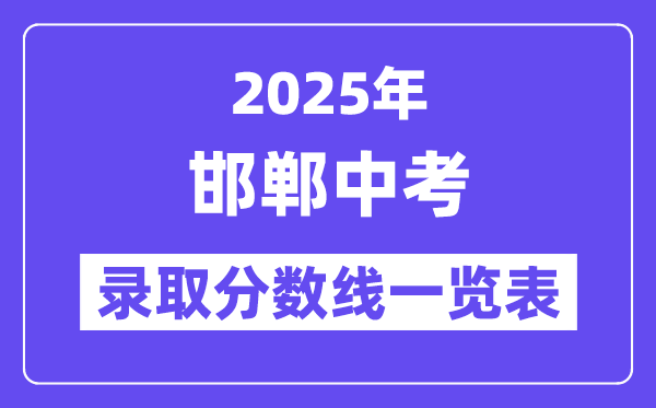 2025年邯鄲中考各高中錄取分數(shù)線一覽表