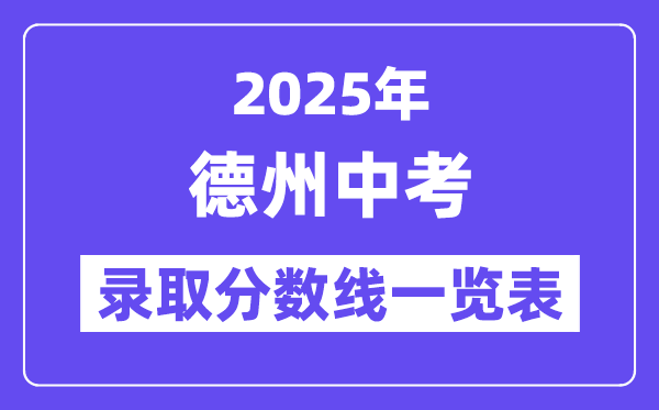 2025年德州中考各高中錄取分?jǐn)?shù)線一覽表