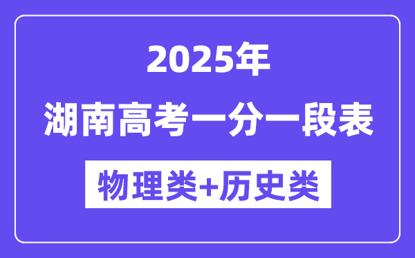 湖南高考分?jǐn)?shù)線2025年一分一段表（物理+歷史）