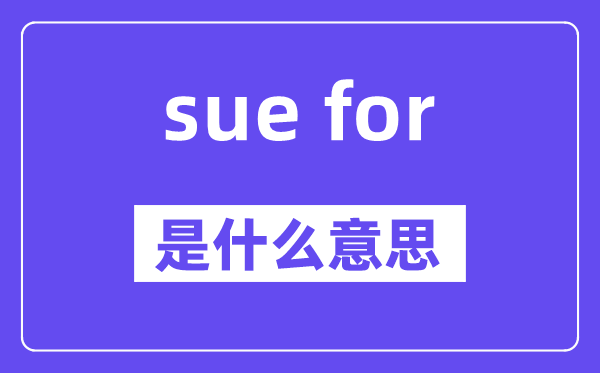 sue for是什么意思,中文翻譯是什么