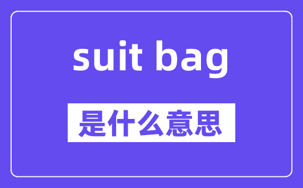suit bag是什么意思,中文翻譯是什么