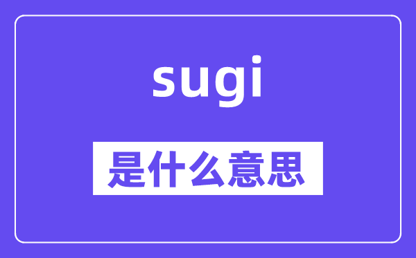 sugi是什么意思,sugi怎么讀,中文翻譯是什么